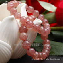 cristal de quartz naturel Russie fraise Bracelet femme bijoux cristal